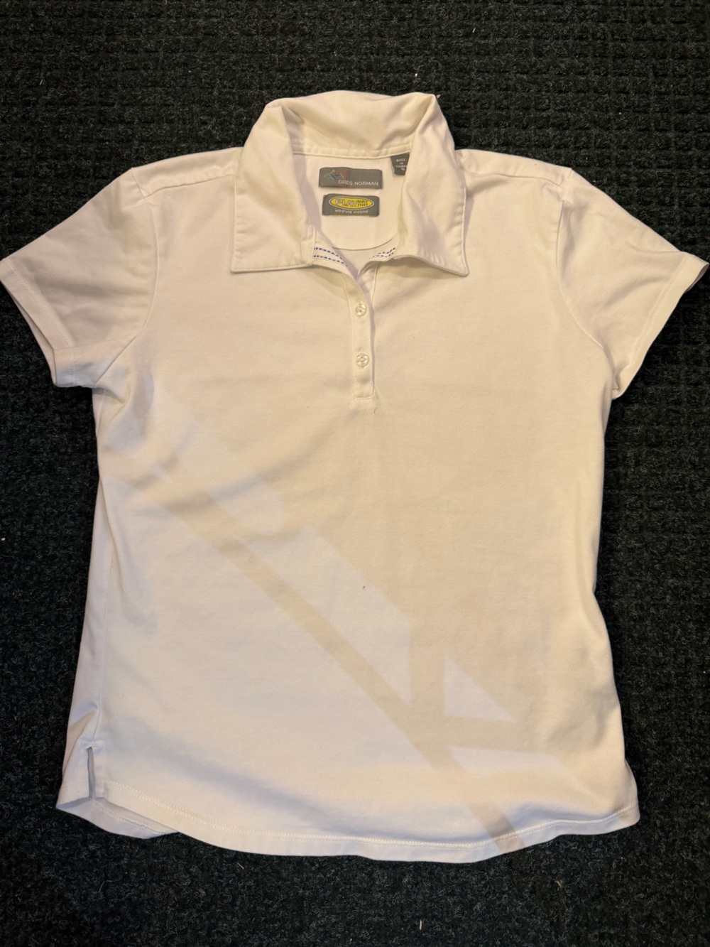 Greg Norman Collection Women’s White Polo with Subtle Logo Stitching